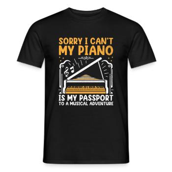 Sorry I Can't My Piano Is My Passport To A Musical - Männer T-Shirt - Schwarz - Vorne - AI Model Male 178 light (178cm)
