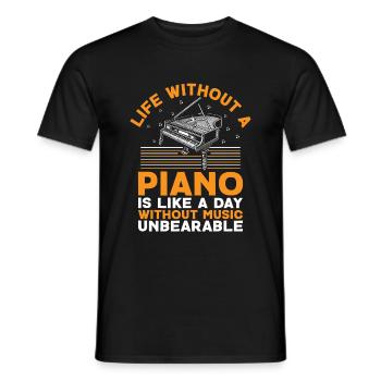 La vie sans piano, c’est comme une journée sans musique U - T-shirt homme - noir - Devant - AI Model Male 178 light (178cm)