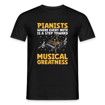 Pianisten, bei denen jeder Ton ein Schritt in Richtung Musik ist - Männer T-Shirt - Schwarz - Vorne - AI Model Male 178 light (178cm)