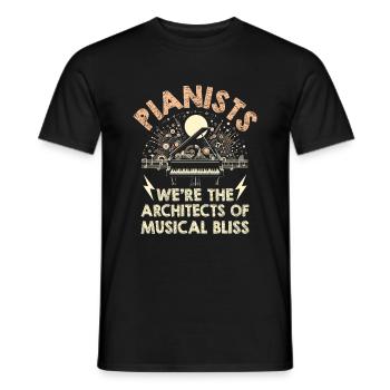 Pianists We're The Architects Of Musical Bliss Pia - Men's T-Shirt - black - Front - AI Model Male 178 light (178cm)