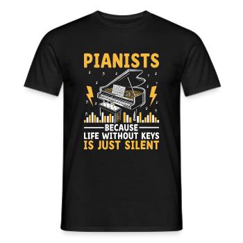 Pianisten, weil das Leben ohne Tasten nur still ist - Männer T-Shirt - Schwarz - Vorne - AI Model Male 178 light (178cm)