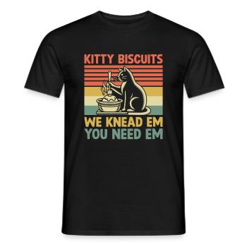 Kätzchenkekse Wir Kneten Em Du Brauchst Em Backen Backen - Männer T-Shirt - Schwarz - Vorne - AI Model Male 178 light (178cm)
