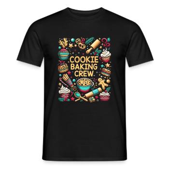 Cookie Baking Crew Pâtissier Boulanger Baker Bake Bakers - T-shirt homme - noir - Devant - AI Model Male 178 light (178cm)