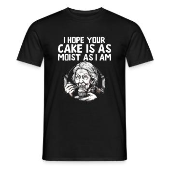 Ich hoffe, dein Kuchen ist so saftig wie ich backe Bake B - Männer T-Shirt - Schwarz - Vorne - AI Model Male 178 light (178cm)