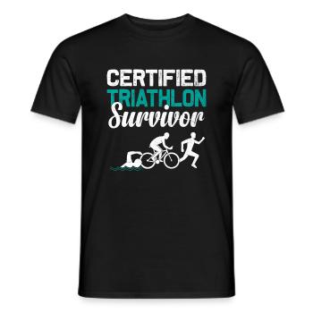 Zertifizierter Triathlon Survivor Swim Bike Run Triathl - Männer T-Shirt - Schwarz - Vorne - AI Model Male 178 light (178cm)