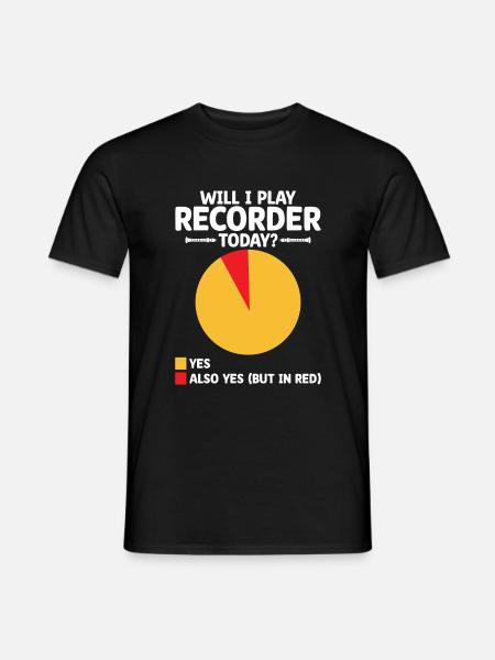Werde ich heute Blockflöte spielen Instrumentenmusiker - Männer T-Shirt - Schwarz