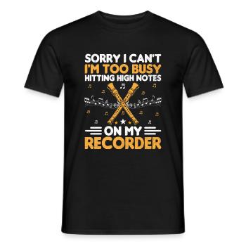Tut mir leid, dass ich nicht kann, ich bin zu beschäftigt, hohe Töne auf M zu treffen - Männer T-Shirt - Schwarz - Vorne - AI Model Male 178 light (178cm)