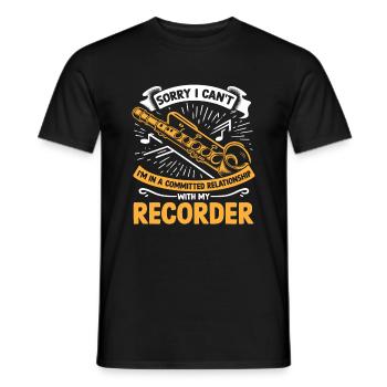 Je suis dans une relation engagée avec mon enregistreur M - T-shirt homme - noir - Devant - AI Model Male 178 light (178cm)