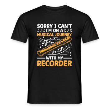 Sorry I Can't I'm On A Musical Journey With My Rec - Men's T-Shirt - black - Front - AI Model Male 178 light (178cm)