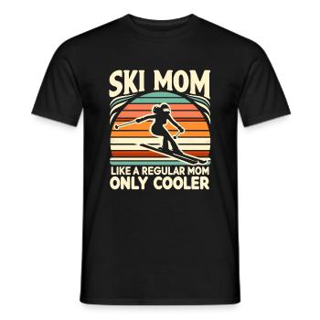 Ski-Mama Wie Eine Normale Mutter, Nur viel Cooleres Skifahren - Männer T-Shirt - Schwarz - Vorne - AI Model Male 178 light (178cm)