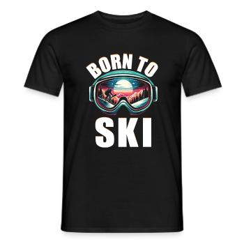 Born To Ski Skiing Skier Winter Sports Skis - Men's T-Shirt - black - Front - AI Model Male 178 light (178cm)