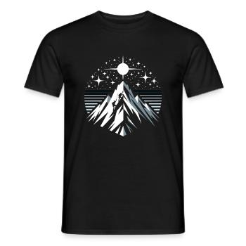 Mountain Snow Skiing Skier Ski Winter Sports Skis - Men's T-Shirt - black - Front - AI Model Male 178 light (178cm)