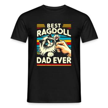 Bester Ragdoll Papa aller Zeiten Ragdolls Besitzer Katzenliebhaber - Männer T-Shirt - Schwarz - Vorne - AI Model Male 178 light (178cm)
