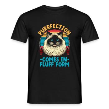 Purrfection Kommt In Pluff Form Ragdoll Ragdolls C - Männer T-Shirt - Schwarz - Vorne - AI Model Male 178 light (178cm)