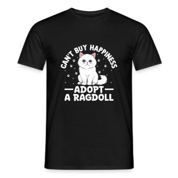 Kann Glück nicht kaufen Adoptiere eine Ragdoll Ragdolls Katze L - Männer T-Shirt - Schwarz - Vorne - AI Model Male 178 light (178cm)