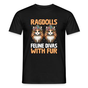 Ragdolls Divas félins avec fourrure Ragdolls Cat Lover - T-shirt homme - noir - Devant - AI Model Male 178 light (178cm)