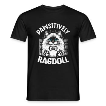 Pawsitively Ragdoll Ragdolls Cat Lover - Men's T-Shirt - black - Front - AI Model Male 178 light (178cm)
