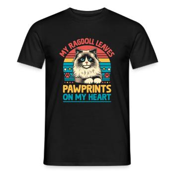 My Ragdoll Leaves Pawprints On My Heart Ragdolls C - Men's T-Shirt - black - Front - AI Model Male 178 light (178cm)