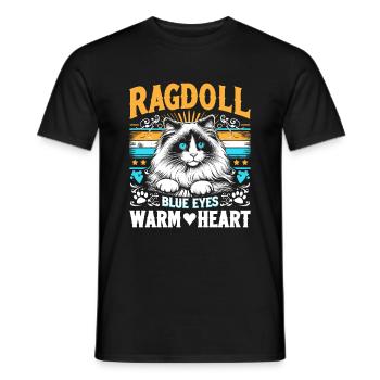 Ragdoll Blue Eyes Warm Heart Ragdolls Cat Lover - Men's T-Shirt - black - Front - AI Model Male 178 light (178cm)