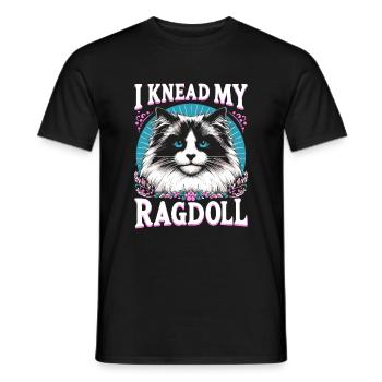 I Knead My Ragdoll Ragdolls Cat Lover - Men's T-Shirt - black - Front - AI Model Male 178 light (178cm)