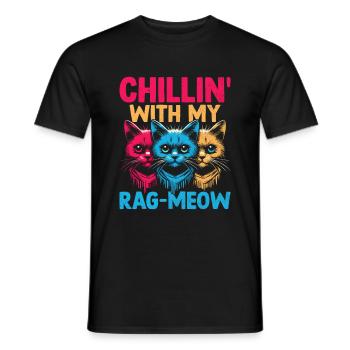 Chillen mit meinem Rag-Meow Ragdoll Ragdolls Cat Lov - Männer T-Shirt - Schwarz - Vorne - AI Model Male 178 light (178cm)