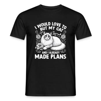 J’adorerais mais mon chat et moi avons déjà fait un plan - T-shirt homme - noir - Devant - AI Model Male 178 light (178cm)