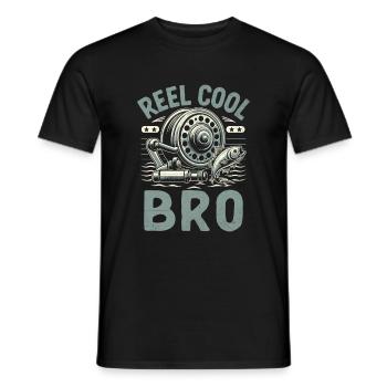 Reel Cool Bro Fishing Angler Fisherman Brother Ang - Men's T-Shirt - black - Front - AI Model Male 178 light (178cm)