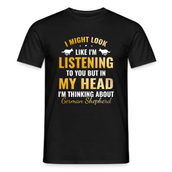 Aber in meinem Kopf denke ich an den Deutschen Schäferhund - Männer T-Shirt - Schwarz - Vorne - AI Model Male 178 light (178cm)