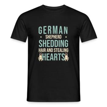 German Shepherd Shedding Hair And Stealing Hearts - Men's T-Shirt - black - Front - AI Model Male 178 light (178cm)