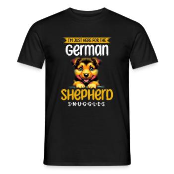Ich bin nur für den Deutschen Schäferhund Snuggles GSD - Männer T-Shirt - Schwarz - Vorne - AI Model Male 178 light (178cm)