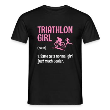 Triathlon Fille Définition Nager Vélo Courir Triathlète - T-shirt homme - noir - Devant - AI Model Male 178 light (178cm)