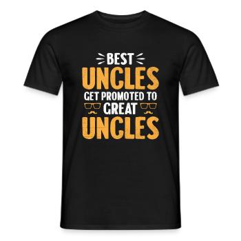 Best Uncles Get Promoted To Great Uncles Family Un - Men's T-Shirt - black - Front - AI Model Male 178 light (178cm)