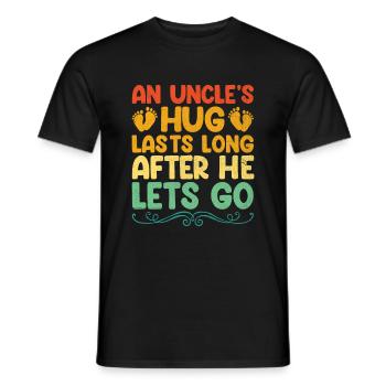 Die Umarmung eines Onkels hält noch lange an, nachdem er die Familie losgelassen hat - Männer T-Shirt - Schwarz - Vorne - AI Model Male 178 light (178cm)