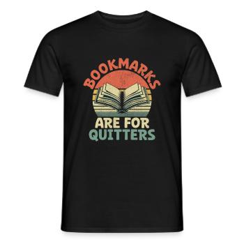 Bookmarks Are For Quitters Book Reading Bookworm - Men's T-Shirt - black - Front - AI Model Male 178 light (178cm)
