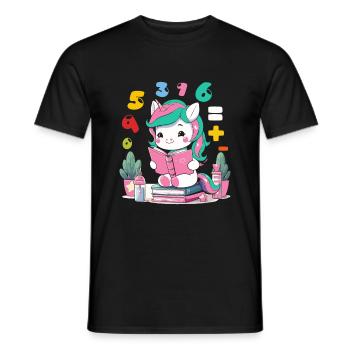 Unicorn Book Reading Books Bookworm Bibliophile - Men's T-Shirt - black - Front - AI Model Male 178 light (178cm)