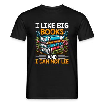 I Like Big Books And I Can Not Lie Bookworm - Men's T-Shirt - black - Front - AI Model Male 178 light (178cm)