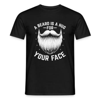 Ein Bart ist eine Umarmung für Ihr Gesicht Gesichtsbehaarung Bärte - Männer T-Shirt - Schwarz - Vorne - AI Model Male 178 light (178cm)