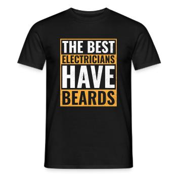 Les meilleurs électriciens ont des barbes Électricien - T-shirt homme - noir - Devant - AI Model Male 178 light (178cm)