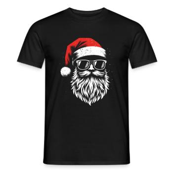 Bärtiger Weihnachtsmann Gesicht Sonnenbrille Bart Bärte - Männer T-Shirt - Schwarz - Vorne - AI Model Male 178 light (178cm)