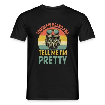 Touche Ma Barbe Et Dis-Moi Je Suis Jolie Barbue Mec. - T-shirt homme - noir - Devant - AI Model Male 178 light (178cm)