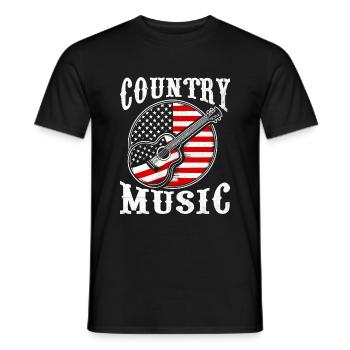 Country Music American Flag Song Lover USA Patriot - Men's T-Shirt - black - Front - AI Model Male 178 light (178cm)