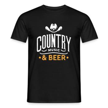Country Music And Beer Drinking Song Lover Country - Men's T-Shirt - black - Front - AI Model Male 178 light (178cm)