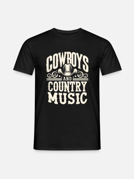 Cowboys Und Country Musik Song Liebhaber Country Songs - Männer T-Shirt - Schwarz