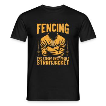 Fechten Zwei Gurte von einem Zwangsjackenfechter entfernt - Männer T-Shirt - Schwarz - Vorne - AI Model Male 178 light (178cm)
