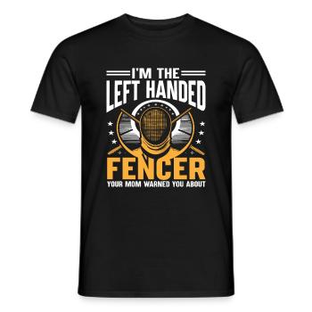 Je suis l’escrimeur gaucher que ta mère t’a prévenu - T-shirt homme - noir - Devant - AI Model Male 178 light (178cm)