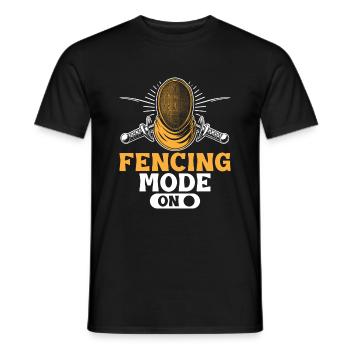 Fechtmodus Am Zaun Schwert Degen Degen Fechter Athlet - Männer T-Shirt - Schwarz - Vorne - AI Model Male 178 light (178cm)