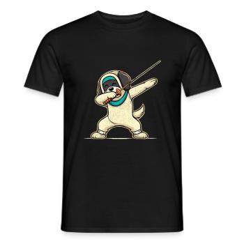 Dubbing Hund Fechter Zaun Schwert Degen Fechten - Männer T-Shirt - Schwarz - Vorne - AI Model Male 178 light (178cm)