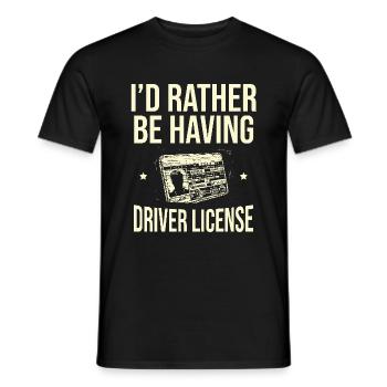 Je préférerais avoir une école de conduite pour permis de conduire - T-shirt homme - noir - Devant - AI Model Male 178 light (178cm)
