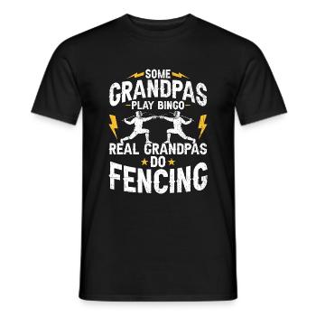 Einige Opas spielen Bingo, echte Opas fechten - Männer T-Shirt - Schwarz - Vorne - AI Model Male 178 light (178cm)
