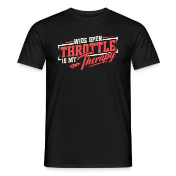 Full throttle is my therapy - Men's T-Shirt - black - Front - AI Model Male 178 light (178cm)